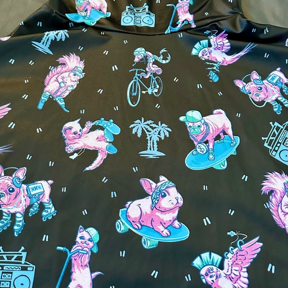 Black Milk Radimals Scoop Skater Dress S Limited BMC Rare Cartoon Animal Print - Picture 2 of 5